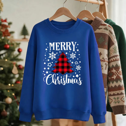 Red Christmas Tree Print Sweatshirt