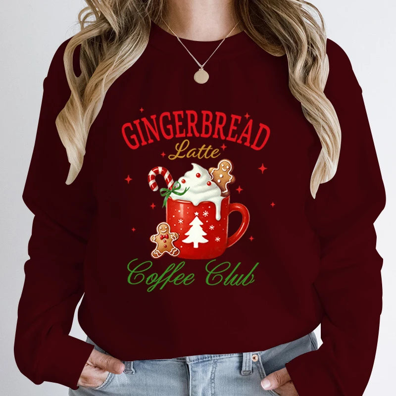 Christmas Gingerbread Latte Print Sweatshirt