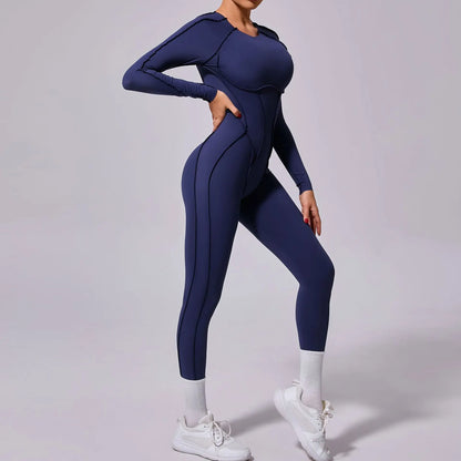 Backless Long Sleeve Yoga Jumpsuit