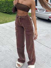 High Waist Loose Cargo Pants