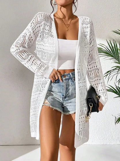 Loose Mid-Length Knit Cardigan