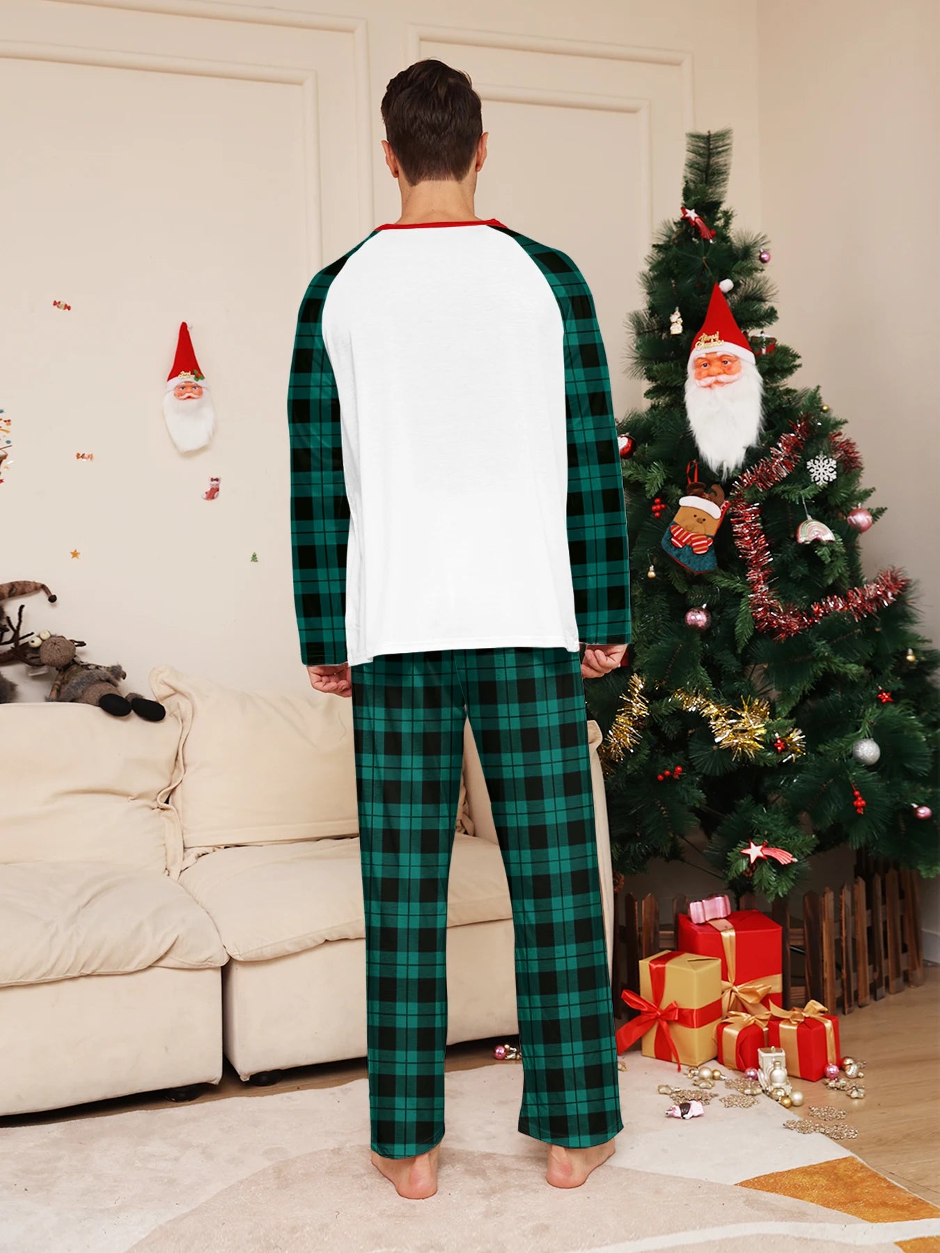 Gnome & Christmas Tree Print Pajama Set