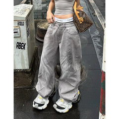 Gray Baggy Cargo Jeans