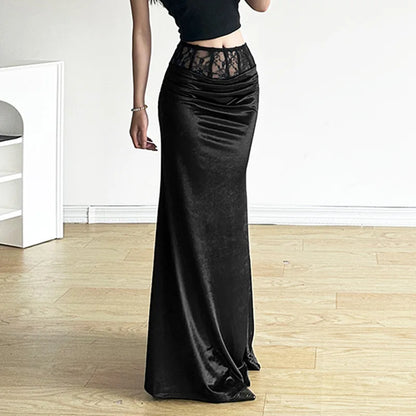 Gothic Velvet Trumpet Skirt