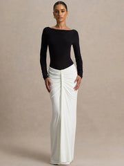 Long Sleeve Backless Maxi Dress