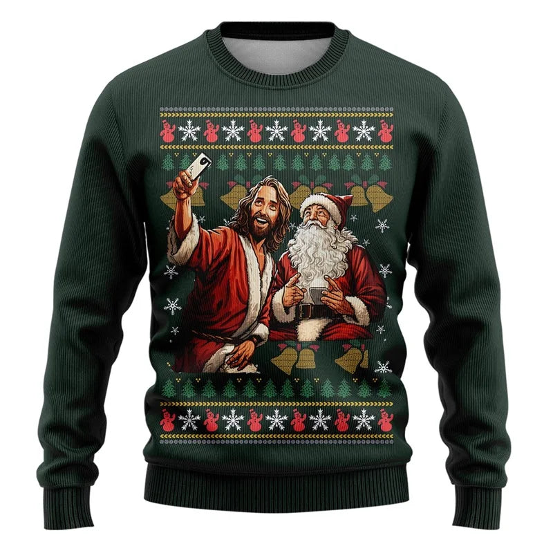 3D Santa Ugly Christmas Sweatshirt
