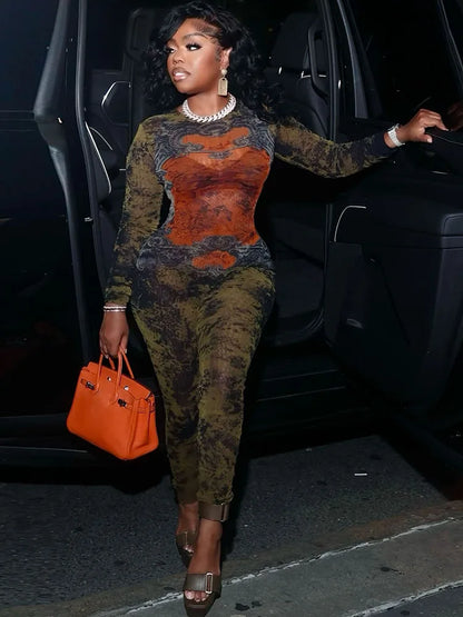 Tie Dye Zip Skinny Jumpsuit