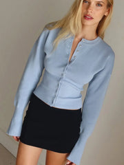 Ribbed Patchwork Knit Cardigan