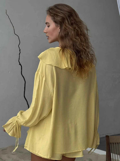 Ruffle Top Shorts Set