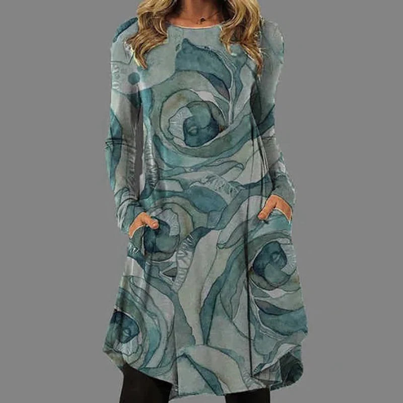 Vintage Print Mini Dress