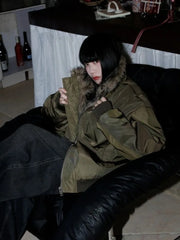 Fur Collar Loose Hoodie Jacket