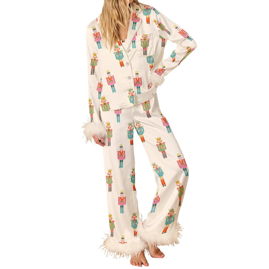 Cartoon Soldier Print Pajama Set