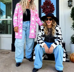 Ghost Pattern Knit Cardigan