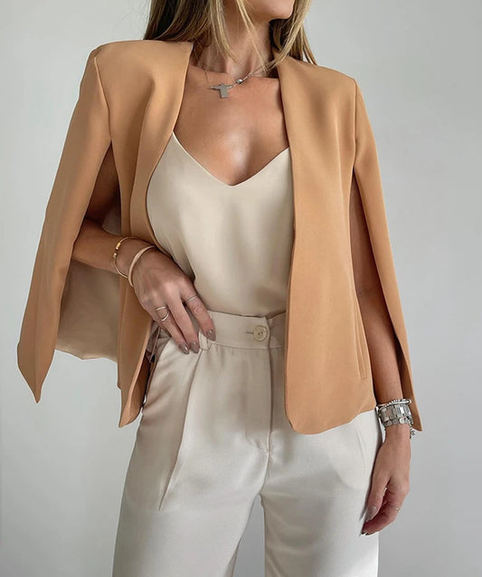 Cape Sleeve Open Front Blazer