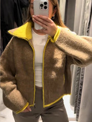 Contrast Knit Cardigan