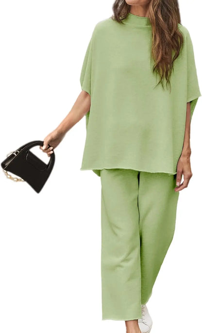 Batwing Sleeve Top Pants Set