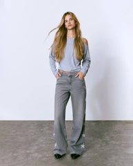 Star Print Gray Jeans