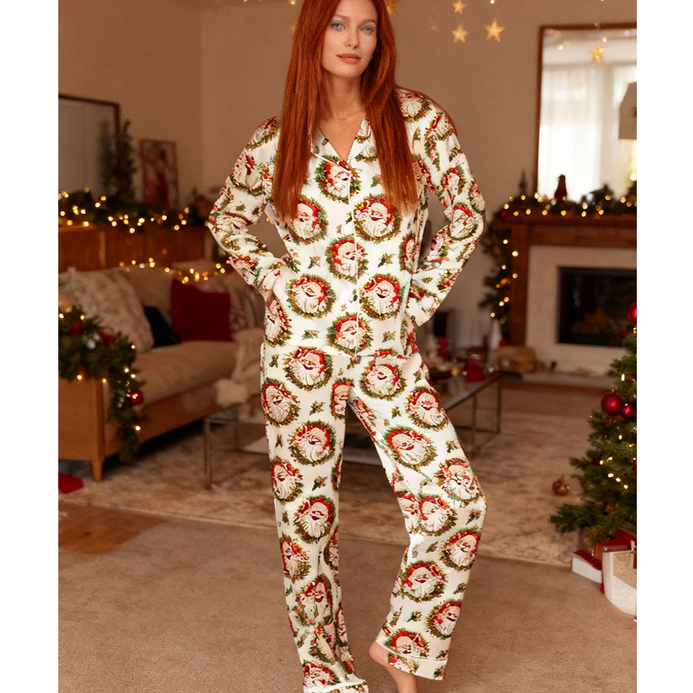 Santa Claus Print Pajama Set