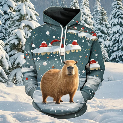 Capybara Print 3D Hoodie for Men