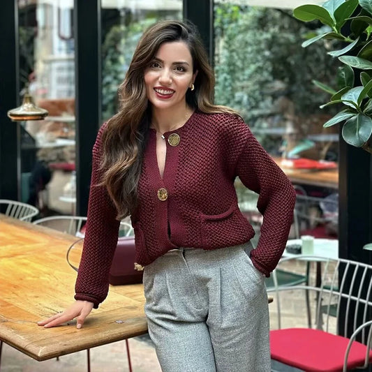 Button Front Knit Cardigan