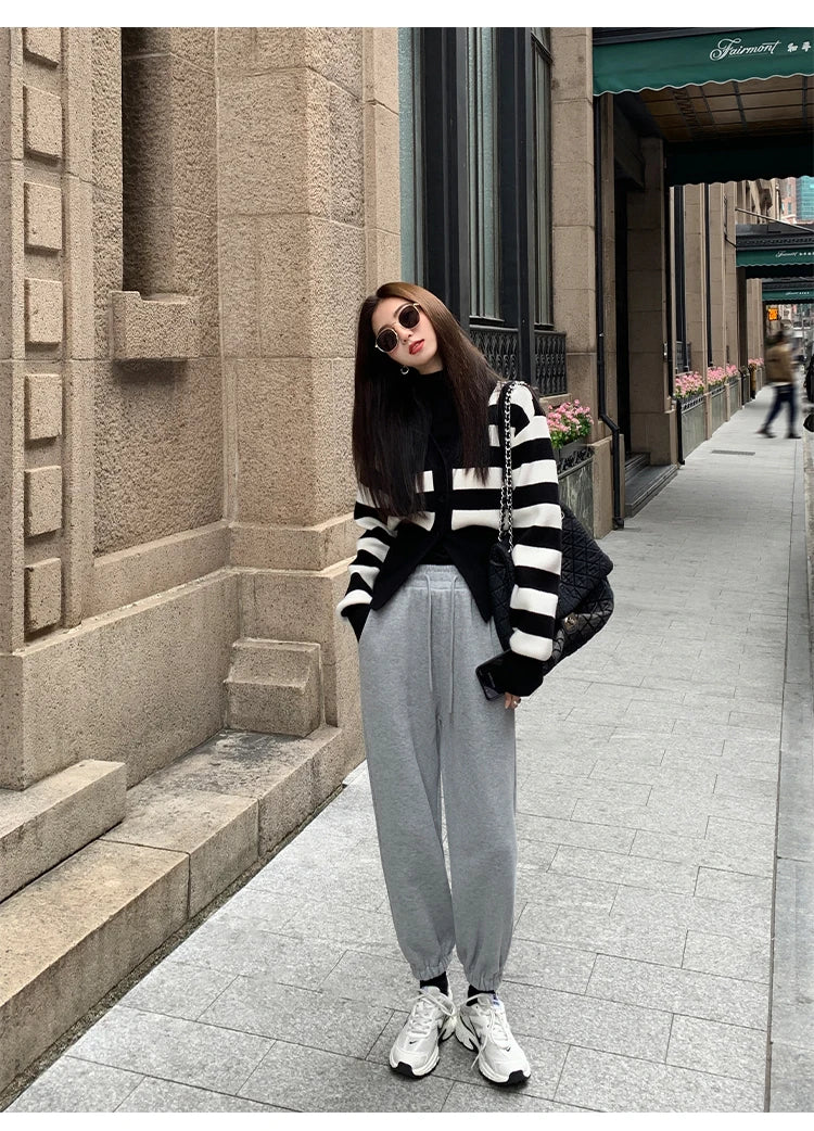 V-Neck Solid Knit Cardigan