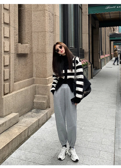 V-Neck Solid Knit Cardigan