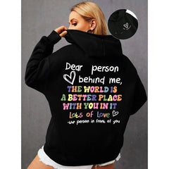 Colored Letter Fleece Hoodie