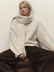 V/O-Neck Solid Knit Sweater