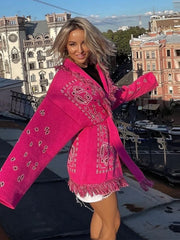 Fringed Hem Knit Cardigan