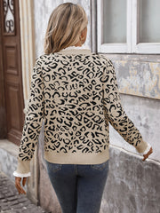 Leopard Print Lace Patchwork Sweater