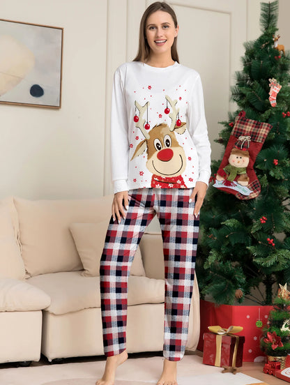 Long Sleeve Top & Plaid Pants Set