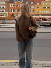 Wool Blend O-Collar Jacket