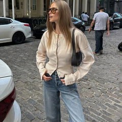 Women’s High Waist Single-Breasted Cardigan