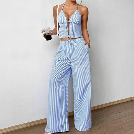 Striped Vest Pants Set