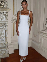 Pearl-Decorated Slit Mini Dress