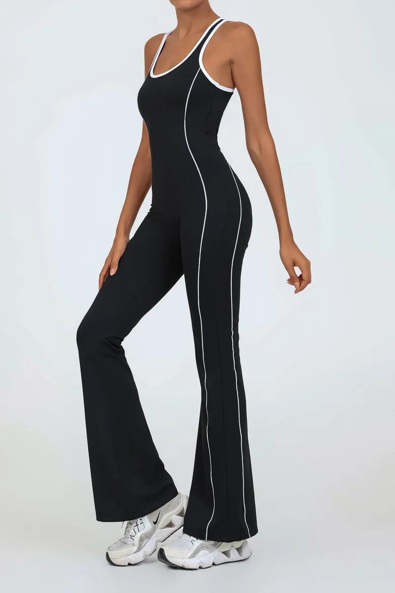 Backless Flare Yoga Jumpsuit