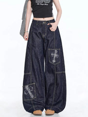 High Waist Patchwork Jeans