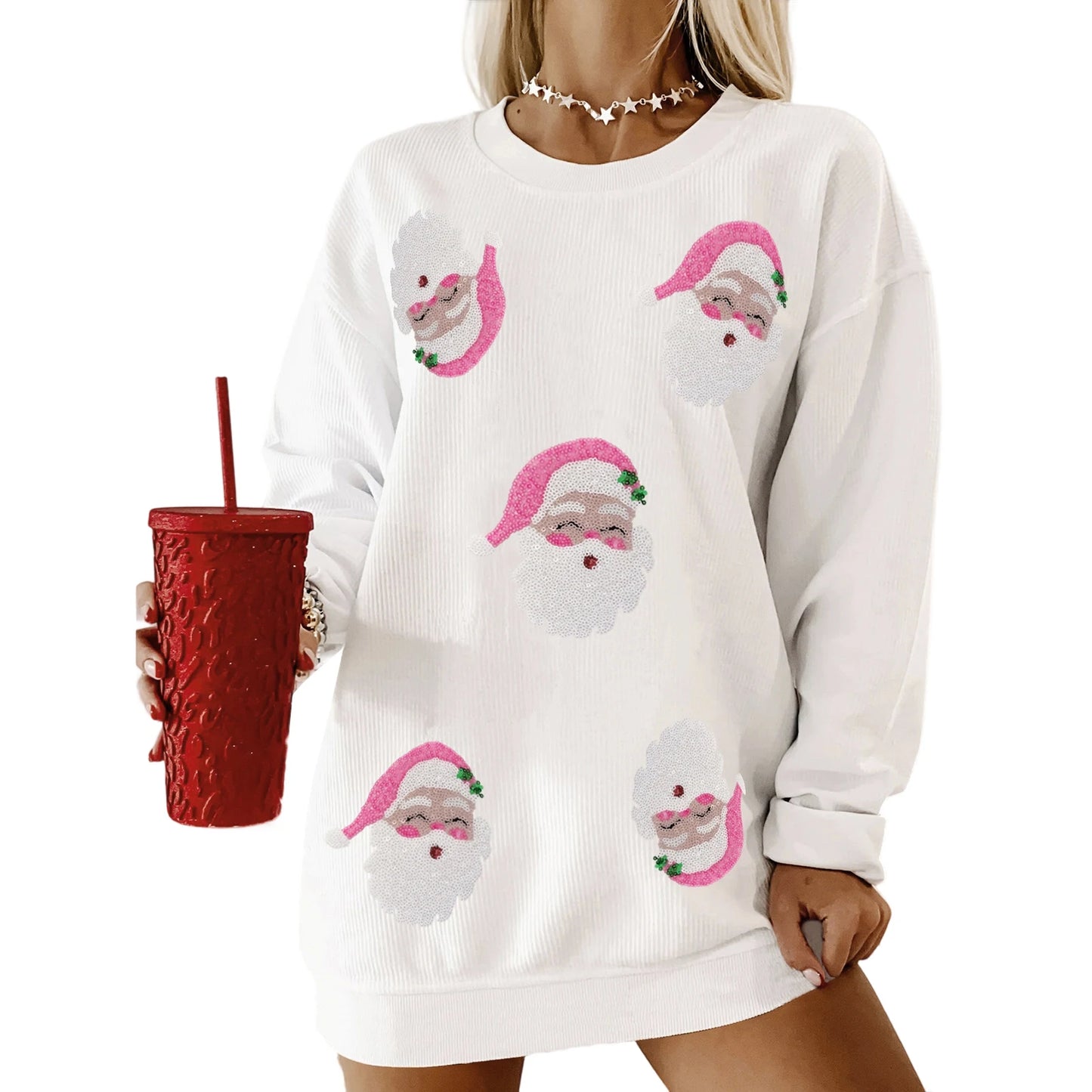 Women’s Santa Claus Print Sweatshirt