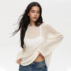 Hollow O-Neck Knit Sweater