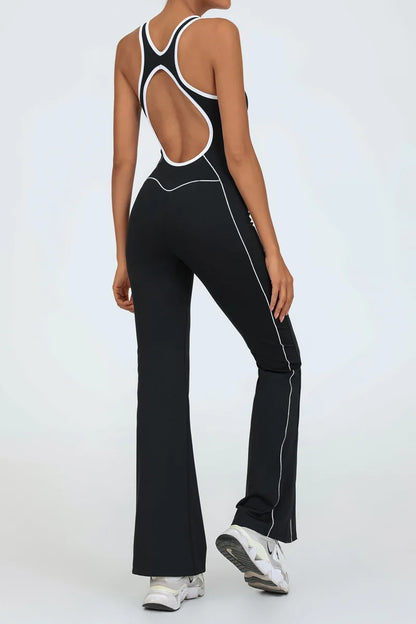 Backless Flare Yoga Jumpsuit