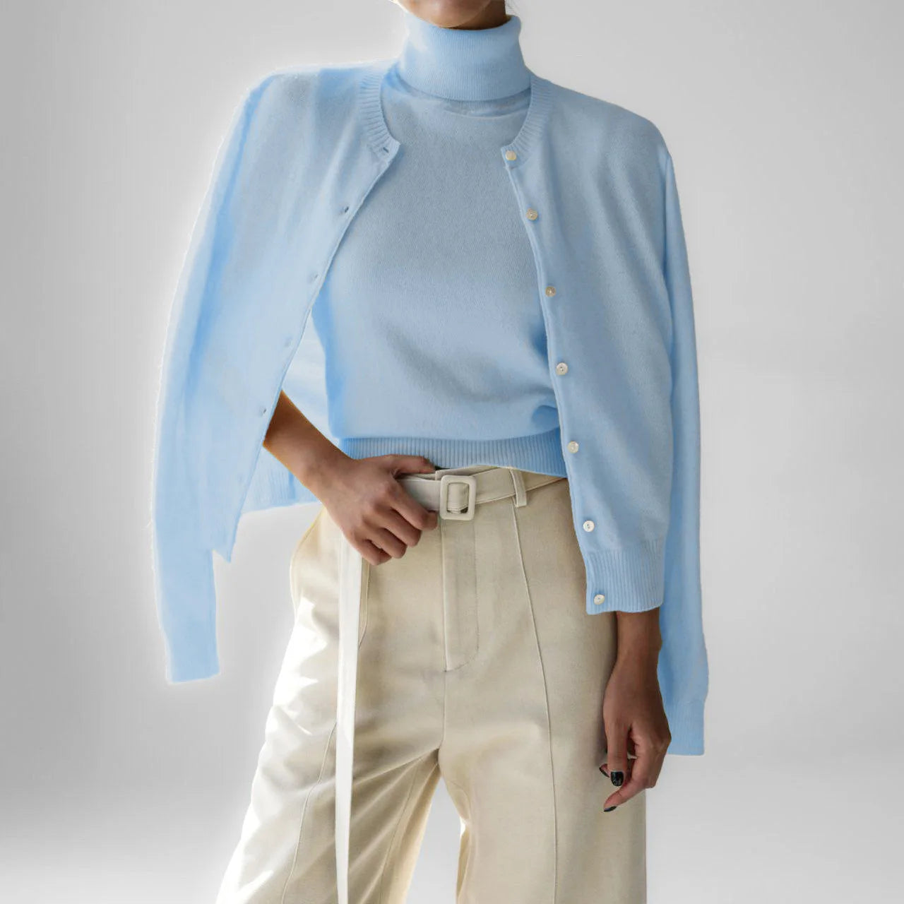 O-Neck Single-Breasted Knit Cardigan