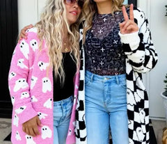 Ghost Pattern Knit Cardigan