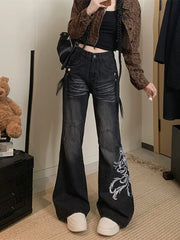 Slim Flared Black Jeans