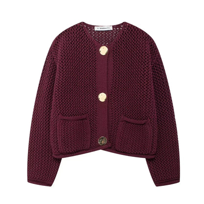 Button Front Knit Cardigan