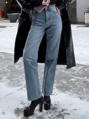 High Waist Straight Leg Jeans