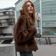 Faux Fur Patchwork Jacket