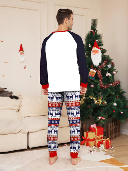 Raglan Sleeve Navy & White Top & Festive Pants Set