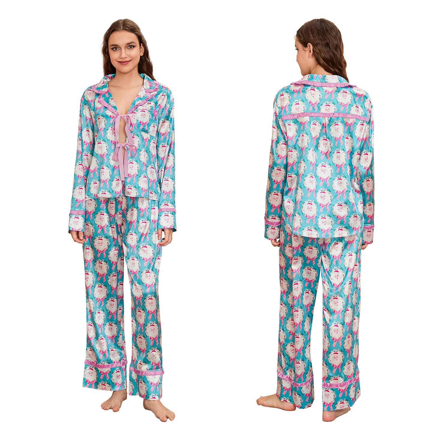 Leopard Print Christmas Pajama Set