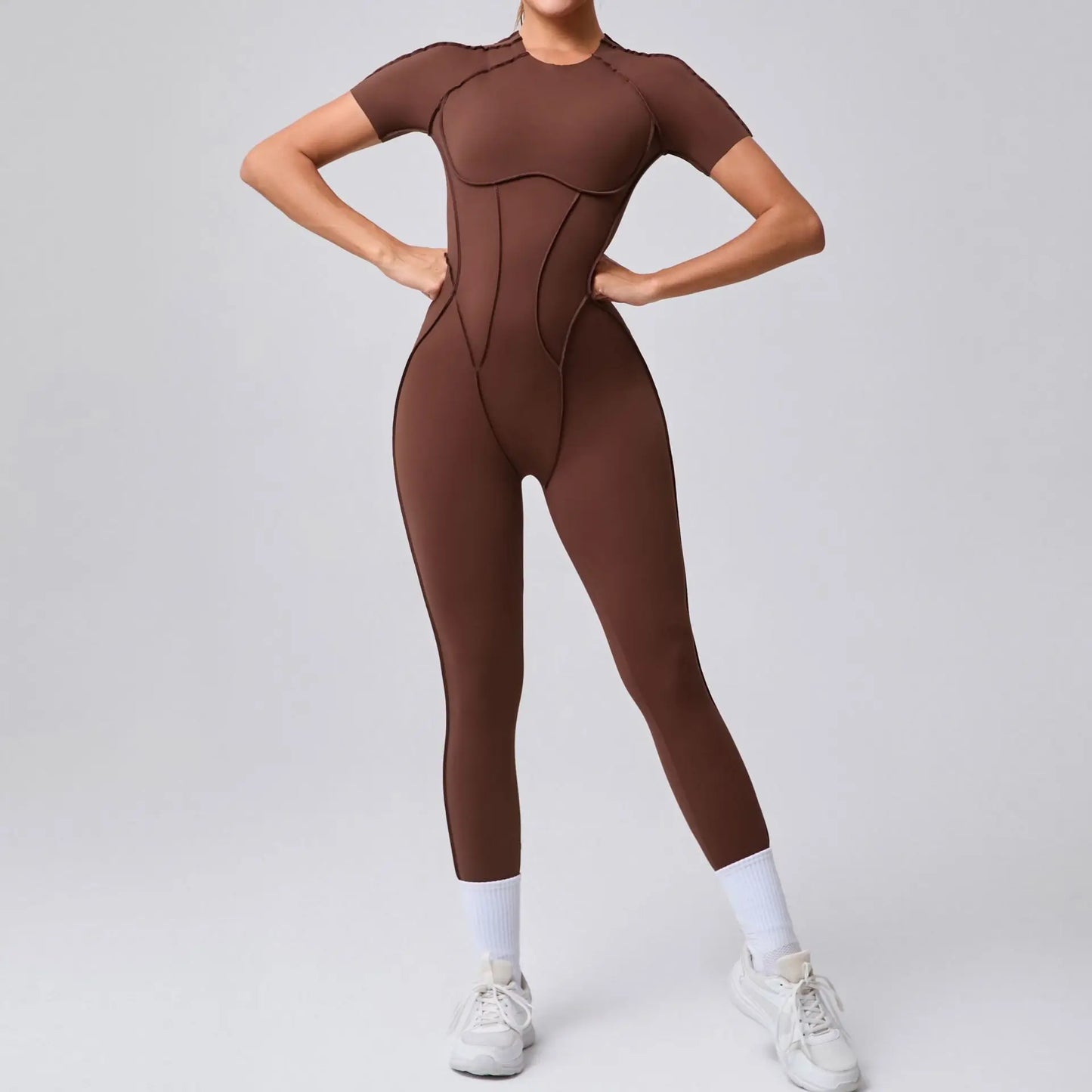 Backless Long Sleeve Yoga Jumpsuit