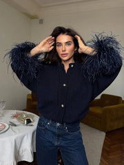 O-Neck Single-Breasted Sweater